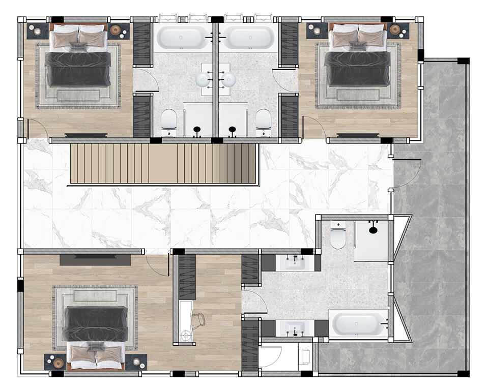 Bamboo Luxury Villa Floor Plan 2nd Floor