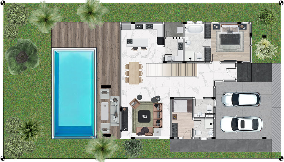 Bamboo Luxury Villa Floor Plan Ground Floor